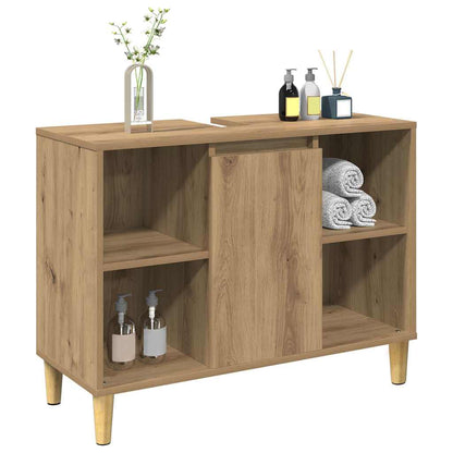 vidaXL Bathroom Cabinet Artisian Oak 80x33x60 cm Engineered Wood