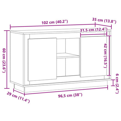 vidaXL Sideboard Artisan Oak 102x35x60 cm Engineered Wood