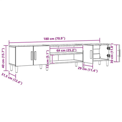 vidaXL TV Cabinet Artisan Oak 180x31.5x40 cm Engineered Wood