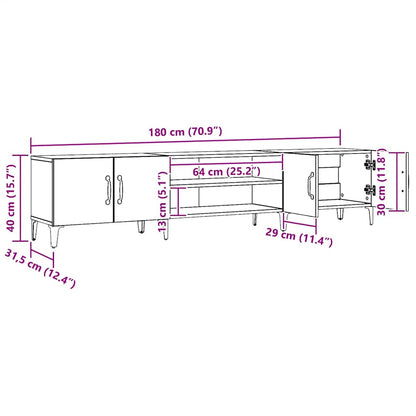 vidaXL TV Cabinet Artisian Oak 180x31.5x40 cm Engineered Wood