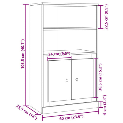 vidaXL Highboard Artisian Oak 60x35.5x103.5 cm Engineered Wood