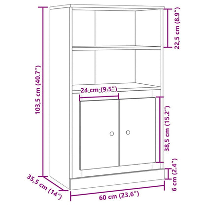 vidaXL Highboard Artisian Oak 60x35,5x103,5 cm Engineered Wood