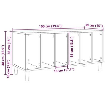 vidaXL Record Cabinet Artisan Oak 100x38x48 cm Engineered Wood