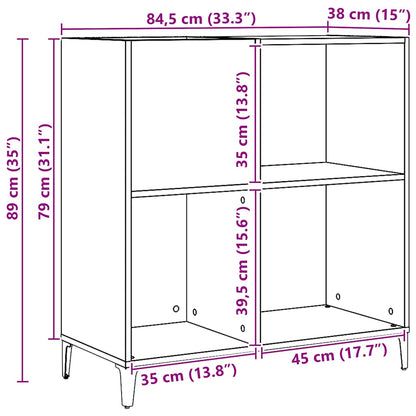 vidaXL Record Cabinet Artisan Oak 84.5x38x89 cm Engineered Wood