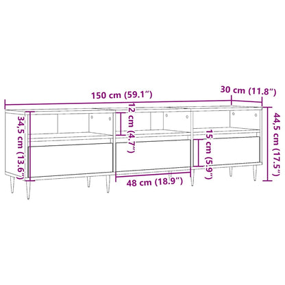 vidaXL TV Cabinet Old Wood 150x30x44.5 cm Engineered Wood