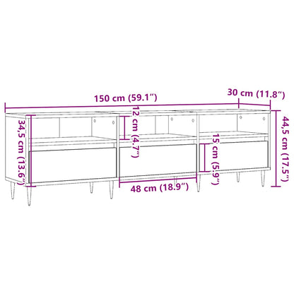 vidaXL TV Cabinet Artisan Oak 150x30x44.5 cm Engineered Wood