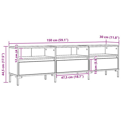 vidaXL TV Cabinet Artisan Oak 150x30x44.5 cm Engineered Wood