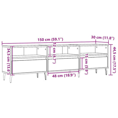 vidaXL TV Cabinet Old Wood 150x30x44.5 cm Engineered Wood