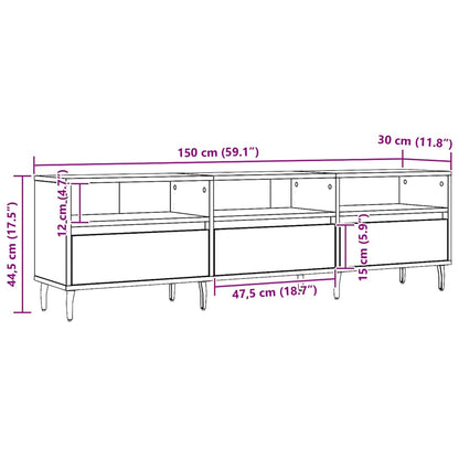 vidaXL TV Cabinet Artisan Oak 150x30x44.5 cm Engineered Wood