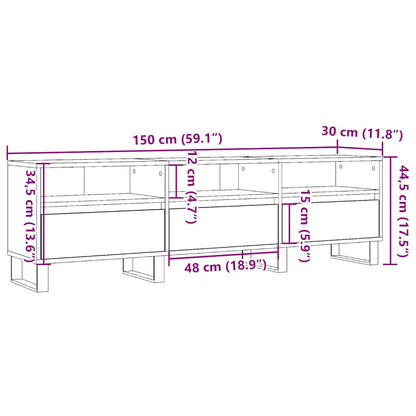 vidaXL TV Cabinet Old Wood 150x30x44.5 cm Engineered Wood
