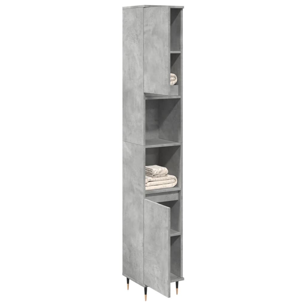 vidaXL Bathroom Cabinet Concrete Grey 30x30x190 cm Engineered Wood