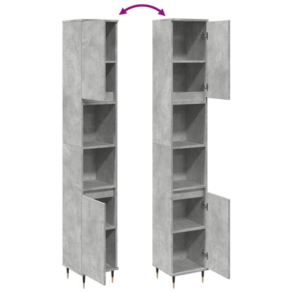 vidaXL Bathroom Cabinet Concrete Grey 30x30x190 cm Engineered Wood