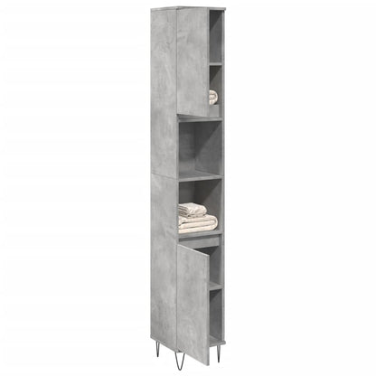 vidaXL Bathroom Cabinet Concrete Grey 30x30x190 cm Engineered Wood