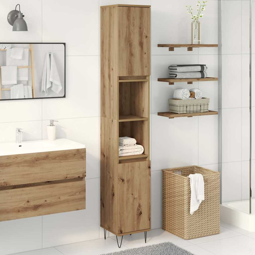 vidaXL Bathroom Cabinet Artisan Oak 30x30x190 cm Engineered Wood