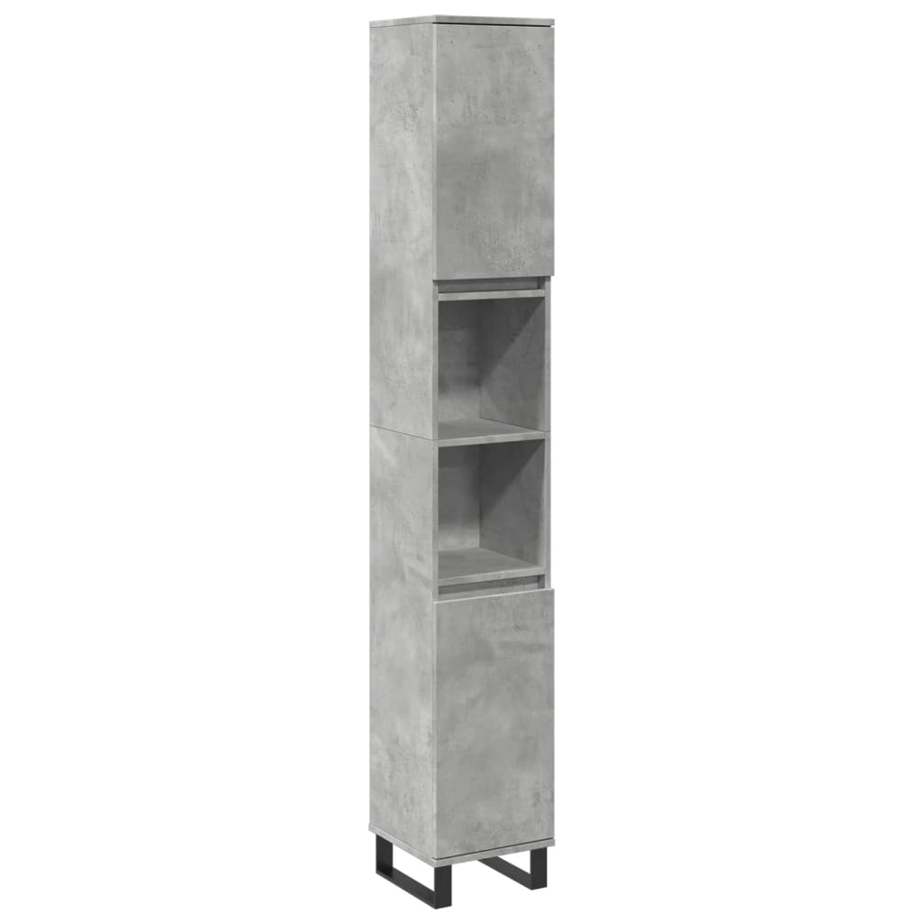 vidaXL Bathroom Cabinet Concrete Grey 30x30x190 cm Engineered Wood