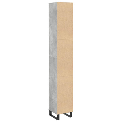 vidaXL Bathroom Cabinet Concrete Grey 30x30x190 cm Engineered Wood