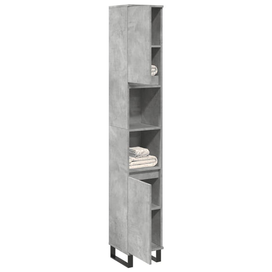 vidaXL Bathroom Cabinet Concrete Grey 30x30x190 cm Engineered Wood