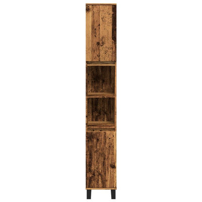 vidaXL Bathroom Cabinet Old Wood 30x30x190 cm Engineered Wood