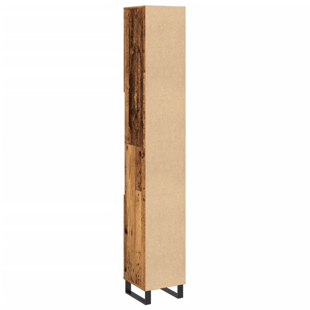 vidaXL Bathroom Cabinet Old Wood 30x30x190 cm Engineered Wood