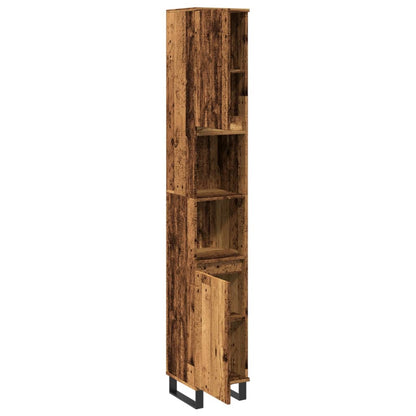vidaXL Bathroom Cabinet Old Wood 30x30x190 cm Engineered Wood
