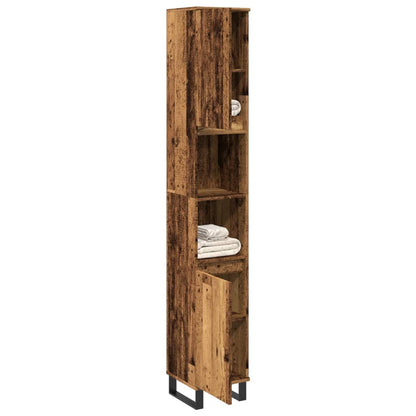 vidaXL Bathroom Cabinet Old Wood 30x30x190 cm Engineered Wood
