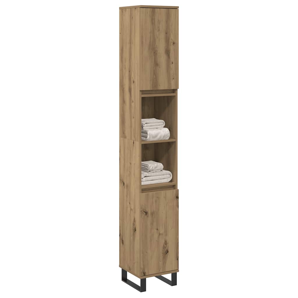 vidaXL Bathroom Cabinet Artisan Oak 30x30x190 cm Engineered Wood