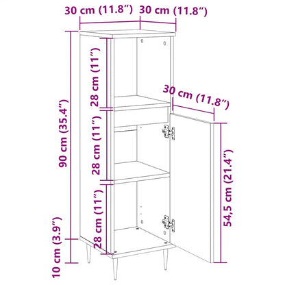 vidaXL Bathroom Cabinet Concrete Grey 30x30x100 cm Engineered Wood