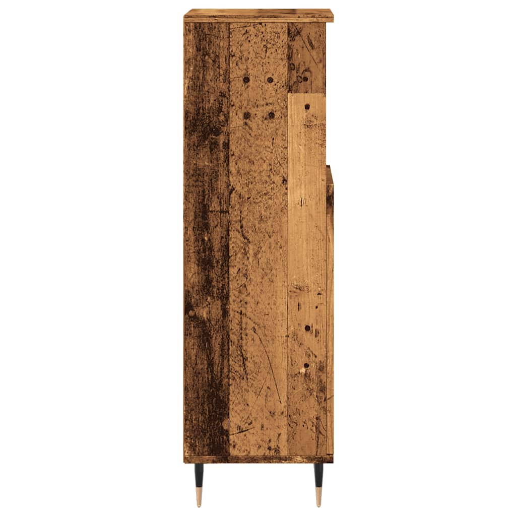 vidaXL Bathroom Cabinet Old Wood 30x30x100 cm Engineered Wood