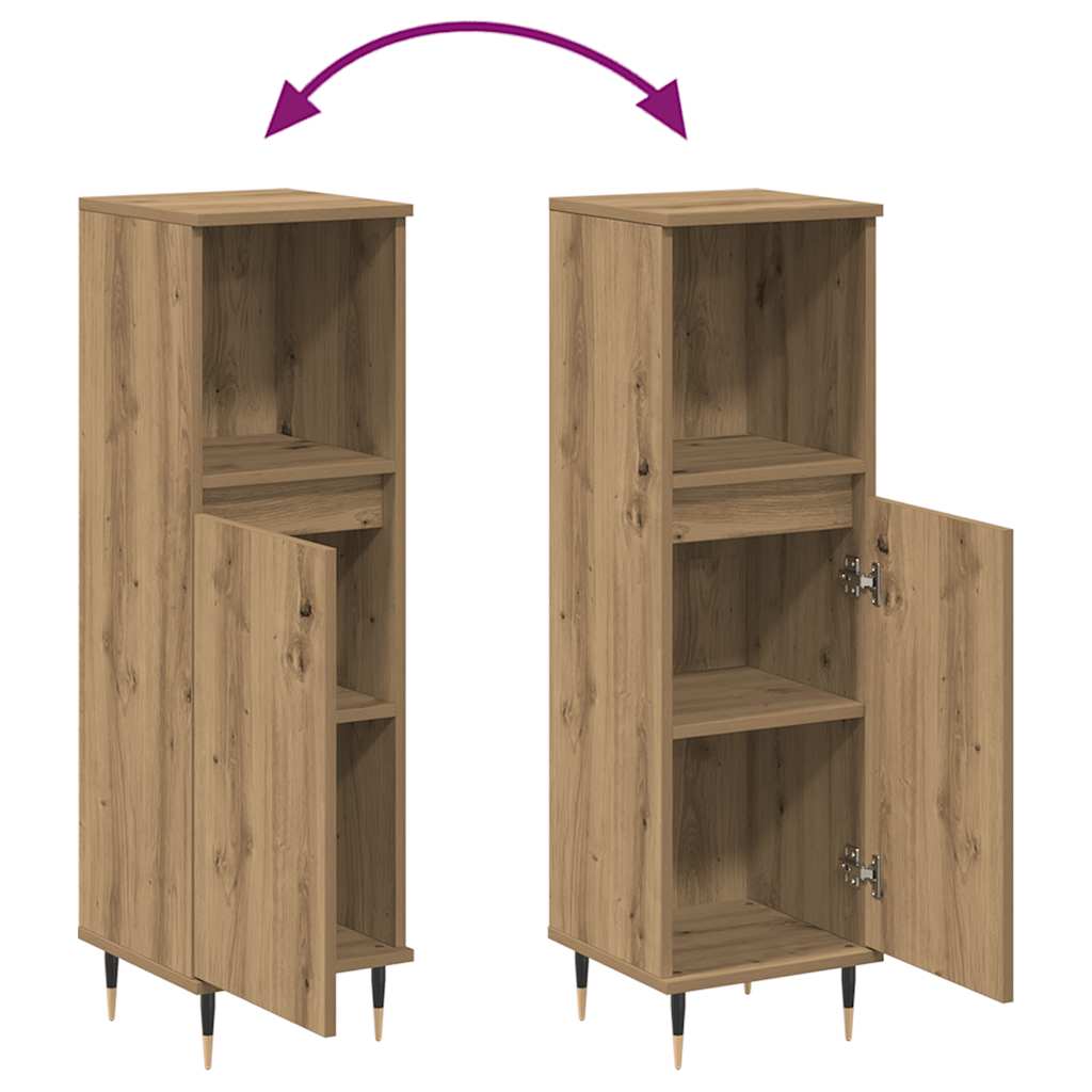 vidaXL Bathroom Cabinet Artisan Oak 30x30x100 cm Engineered Wood