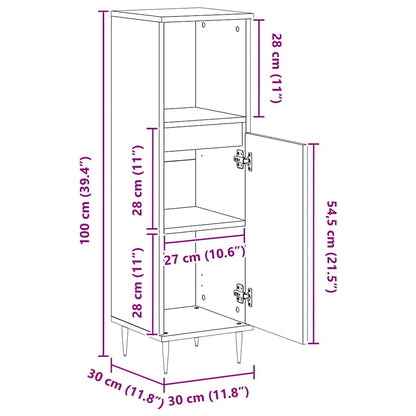 vidaXL Bathroom Cabinet Artisan Oak 30x30x100 cm Engineered Wood