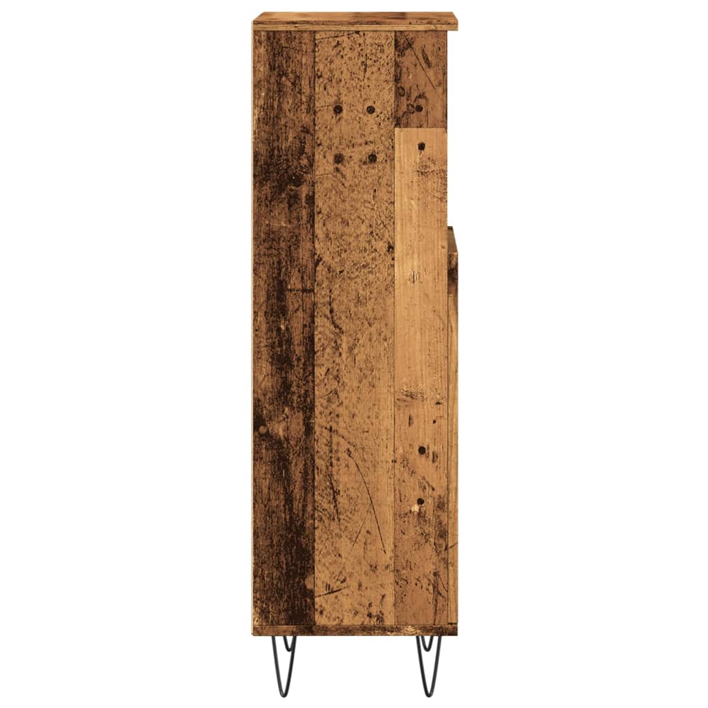 vidaXL Bathroom Cabinet Old Wood 30x30x100 cm Engineered Wood