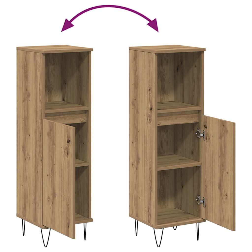 vidaXL Bathroom Cabinet Artisan Oak 30x30x100 cm Engineered Wood