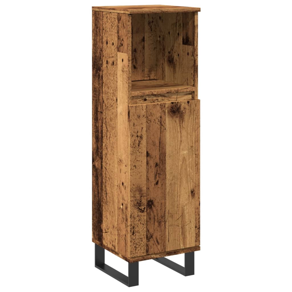 vidaXL Bathroom Cabinet Old Wood 30x30x100 cm Engineered Wood