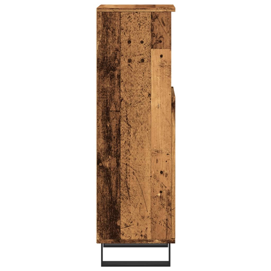 vidaXL Bathroom Cabinet Old Wood 30x30x100 cm Engineered Wood