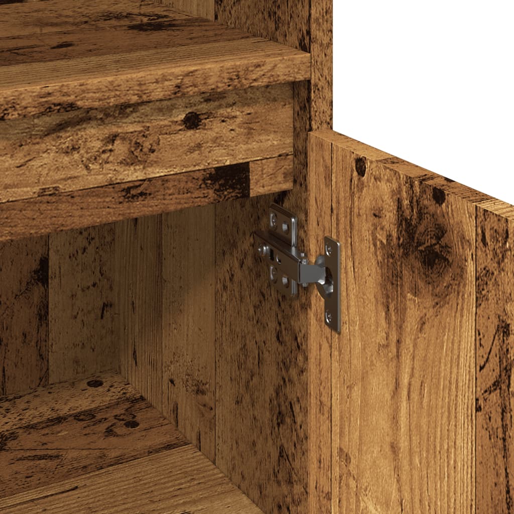 vidaXL Bathroom Cabinet Old Wood 30x30x100 cm Engineered Wood