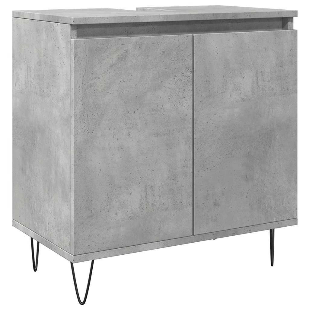 vidaXL Bathroom Cabinet Concrete Grey 58x33x60 cm Engineered Wood