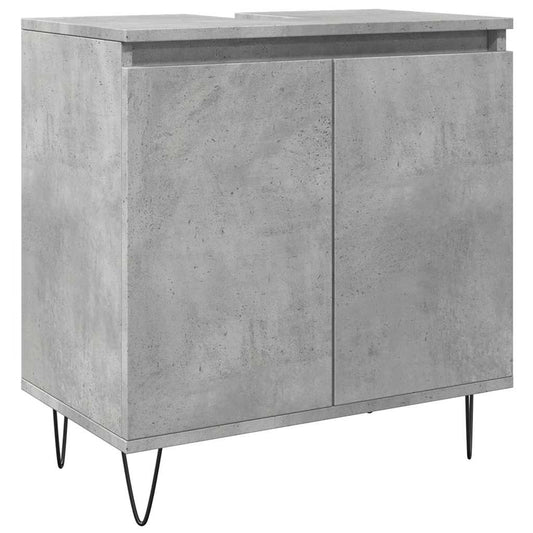 vidaXL Bathroom Cabinet Concrete Grey 58x33x60 cm Engineered Wood
