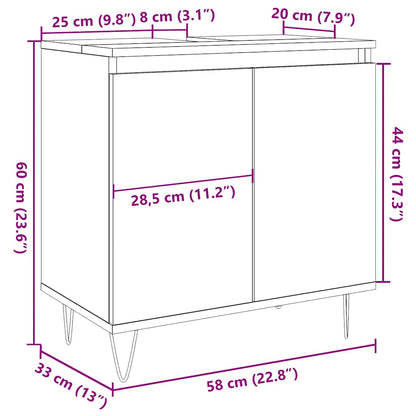vidaXL Bathroom Cabinet Concrete Grey 58x33x60 cm Engineered Wood