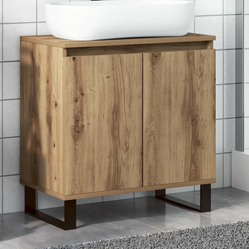 vidaXL Bathroom Cabinet Artisan Oak 58x33x60 cm Engineered Wood