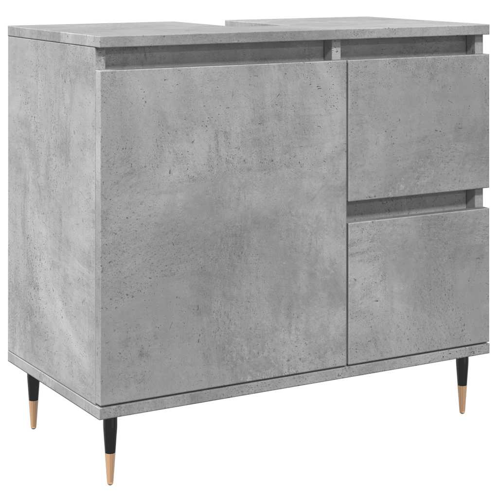 vidaXL Bathroom Cabinet Concrete Grey 65x33x60 cm Engineered Wood