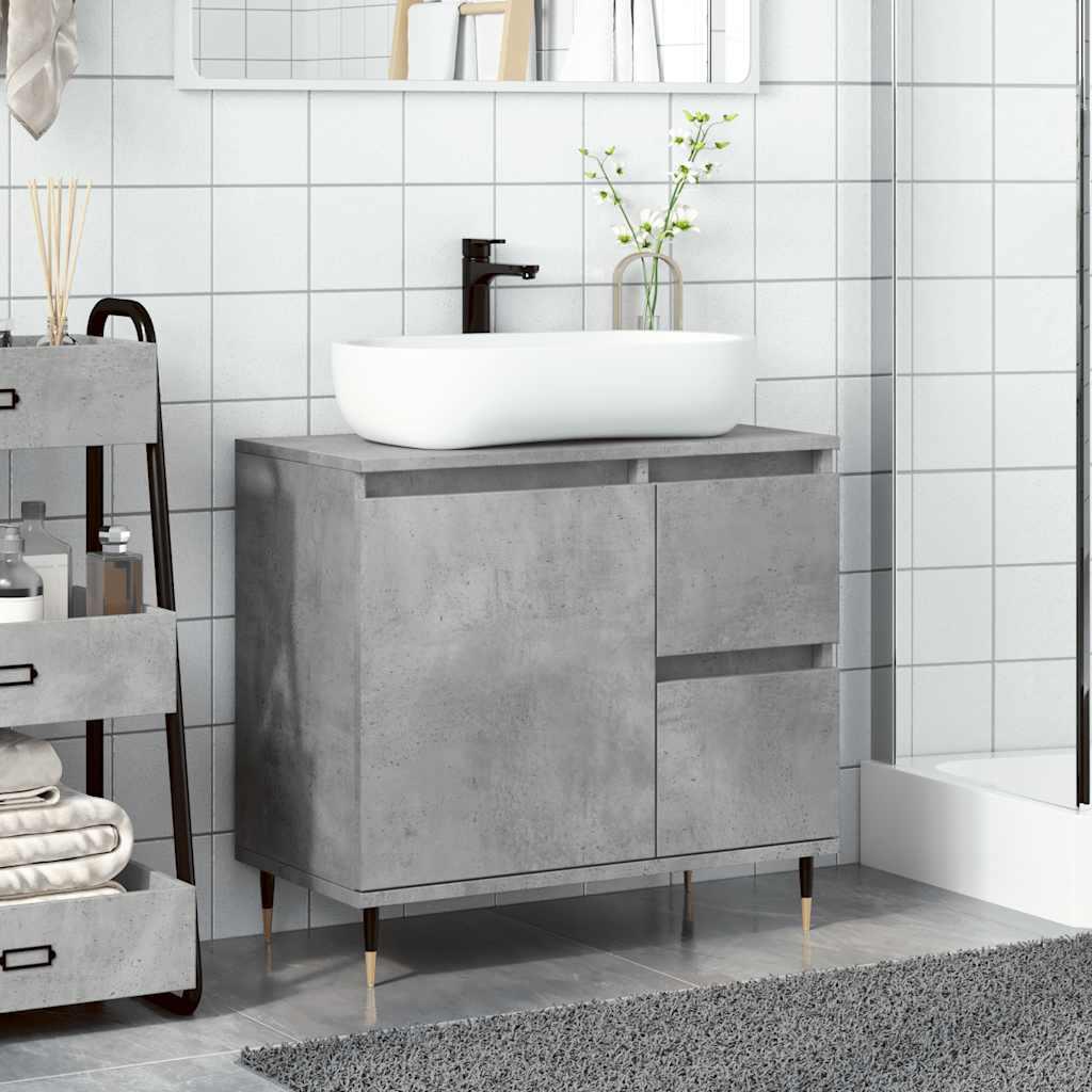 vidaXL Bathroom Cabinet Concrete Grey 65x33x60 cm Engineered Wood