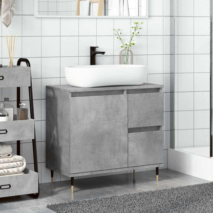vidaXL Bathroom Cabinet Concrete Grey 65x33x60 cm Engineered Wood