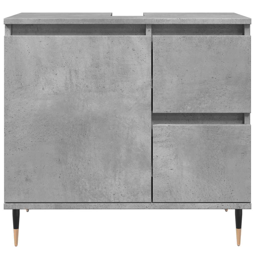 vidaXL Bathroom Cabinet Concrete Grey 65x33x60 cm Engineered Wood