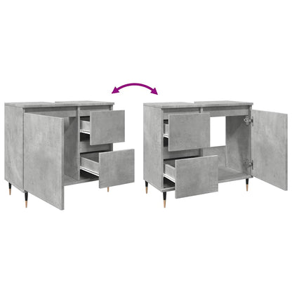 vidaXL Bathroom Cabinet Concrete Grey 65x33x60 cm Engineered Wood