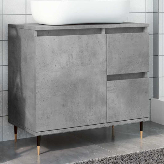 vidaXL Bathroom Cabinet Concrete Grey 65x33x60 cm Engineered Wood