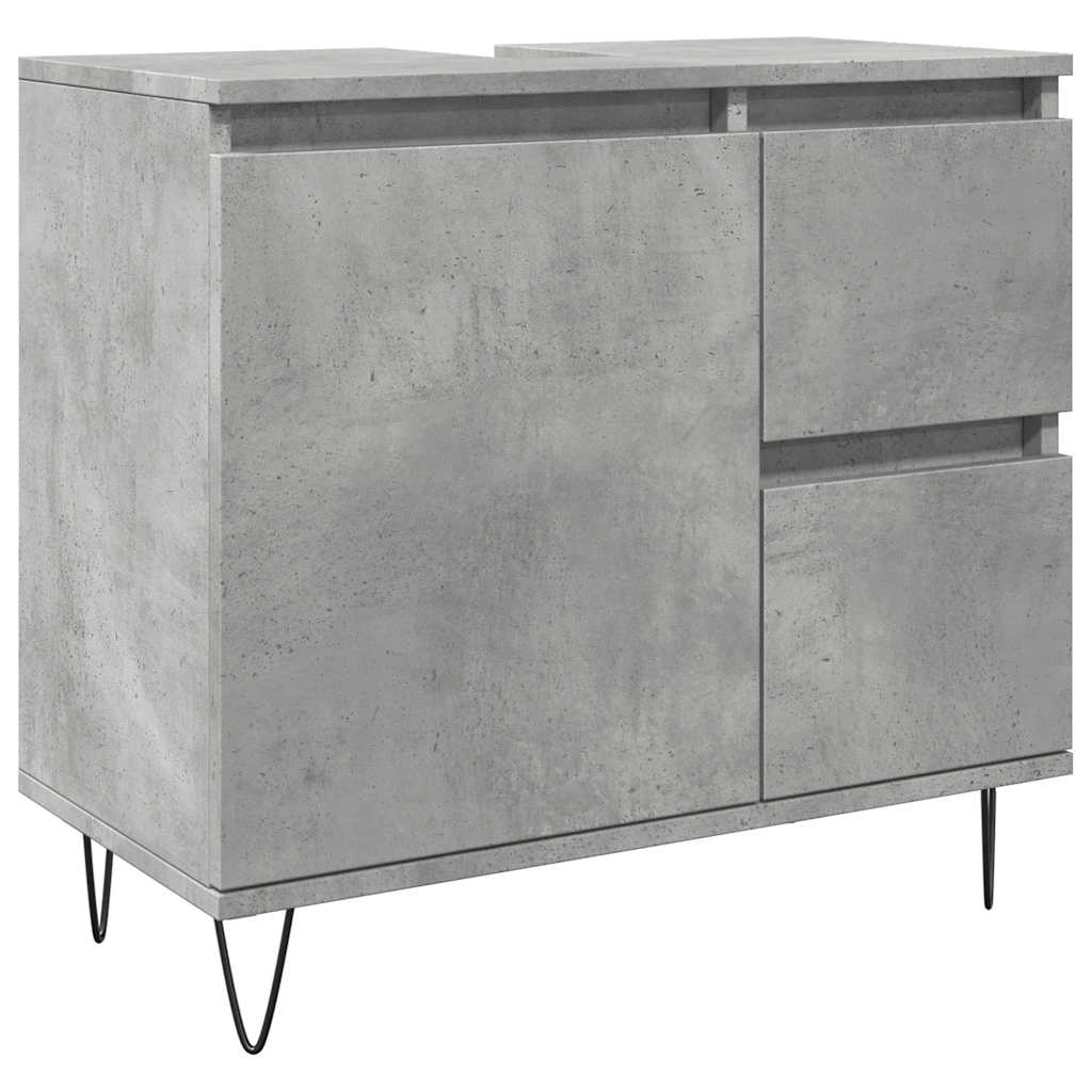vidaXL Bathroom Sink Cabinet Concrete Grey 65x33x60 cm Engineered Wood