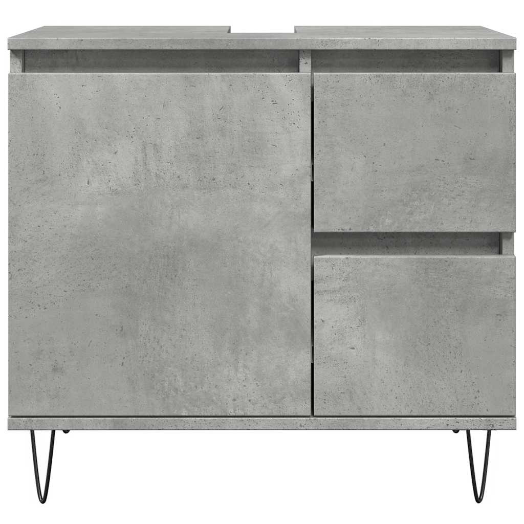 vidaXL Bathroom Sink Cabinet Concrete Grey 65x33x60 cm Engineered Wood