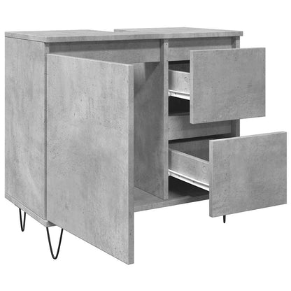 vidaXL Bathroom Sink Cabinet Concrete Grey 65x33x60 cm Engineered Wood