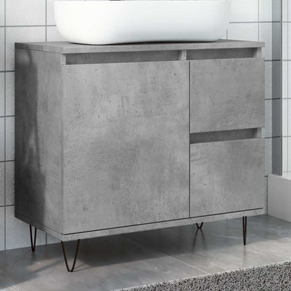 vidaXL Bathroom Sink Cabinet Concrete Grey 65x33x60 cm Engineered Wood