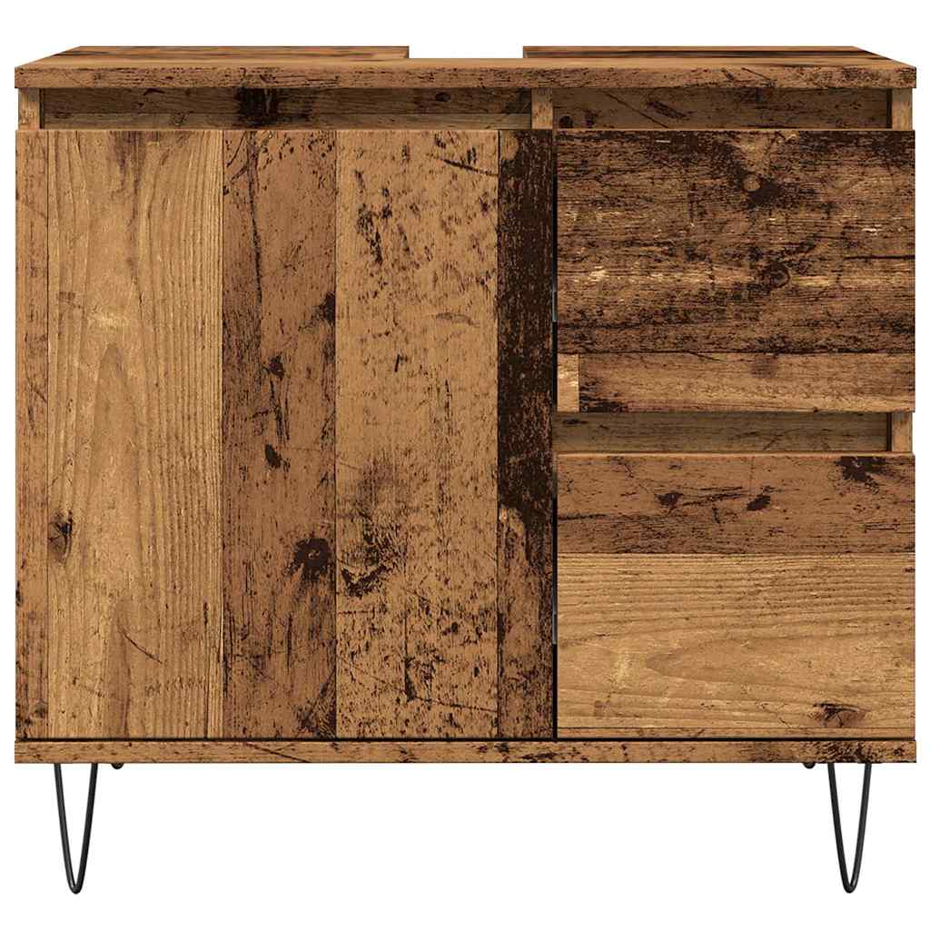 vidaXL Sink Cabinet Old Wood 65x33x60 cm Engineered Wood